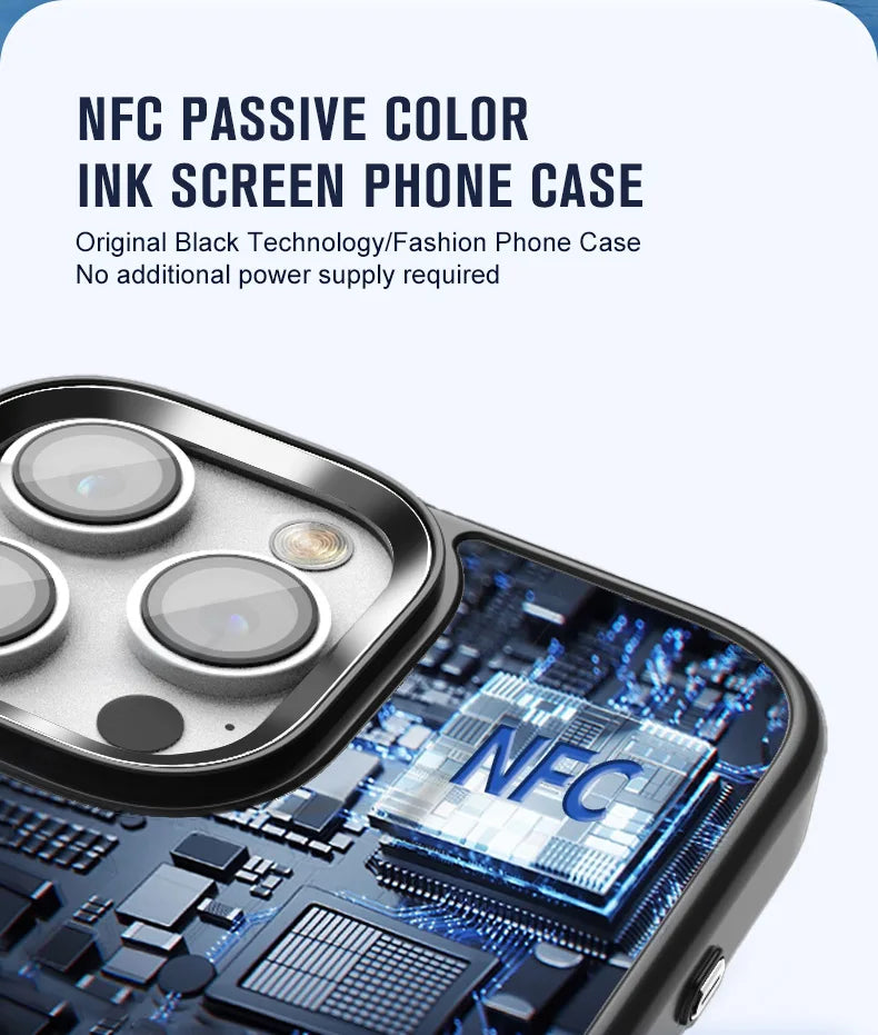 4 Inch NFC Ink Phone Case For iphone 16 15 14 13 17 Pro Max